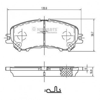 Гальмівні колодки дискові NIPPARTS N3601111