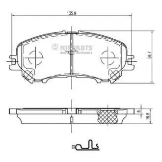 Тормозные колодки дисковые NIPPARTS N3601111