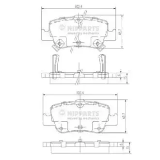 Тормозные колодки дисковые NIPPARTS J3612033