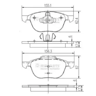 Тормозные колодки дисковые NIPPARTS J3603063