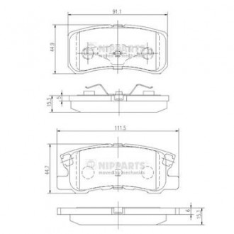 Тормозные колодки дисковые NIPPARTS J3615010