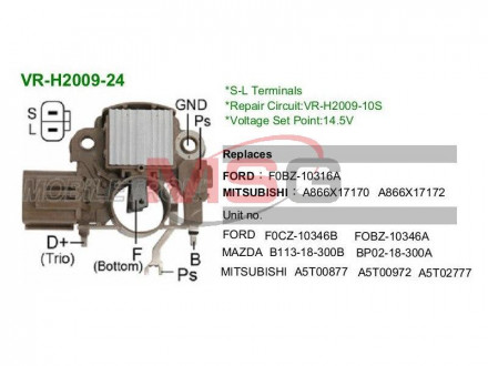 Реле регулятор генератора MOBILETRON VR-H2009-24