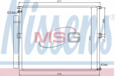 Конденсер TY LAND CRUISER 120 (02-) 3.0 TD (+) [OE 88461-35160] NISSENS 940106