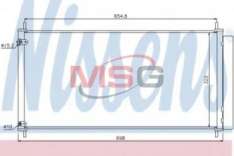 Конденсатор кондиционера TOYOTA AURIS (E15 #) (07-) 2.0 / 2.2 D4D MT NISSENS 940036