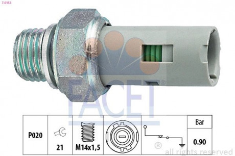 Датчик тиску масла FACET 7.0153