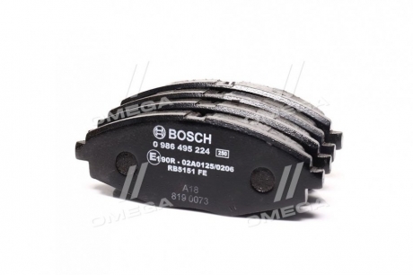 Тормозные колодки дисковые CHEVROLET / DAEWOO Lanos / Matiz \ '\' F \ '\' 0.8-1.5 \ '\' >> 05 PR2 BOSCH 0986495224 (фото 1)