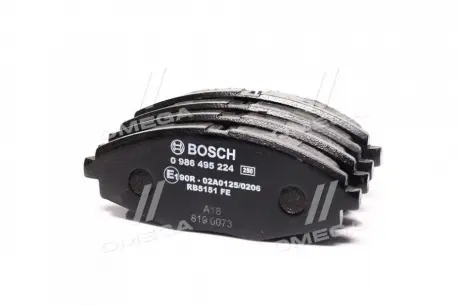Тормозные колодки дисковые CHEVROLET / DAEWOO Lanos / Matiz \ &#039;\&#039; F \ &#039;\&#039; 0.8-1.5 \ &#039;\&#039; &gt;&gt; 05 PR2 BOSCH 0986495224 (фото 1)