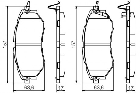 Тормозные колодки дисковые Subaru Legacy Outback Tribeca BOSCH 0986495156