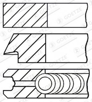Кільця поршневі FORD 86.5 (2/2/2) 2.0TDCI ABFA / D3FA / D5BA / D6BA / F3FA / FIFA / FMBA / HJBA GOETZE 08-140807-00