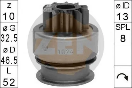 Бендикс стартера ZEN ZN1024