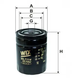 Фильтр масляный двигателя NISSAN PATROL, TERRANO / OP563 (WIX-Filtron UA) WIX FILTERS WL7114