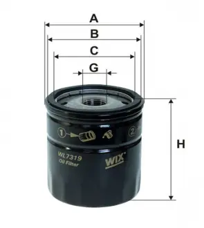Фильтр масляный двигателя / OP566 / 2 (WIX-Filtron) WIX FILTERS WL7319