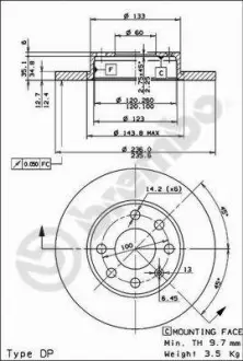 Тормозной диск BREMBO 08.4475.10