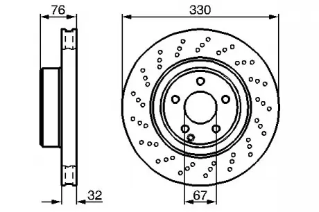 Гальмівний диск MB W220 F BOSCH 0986478470