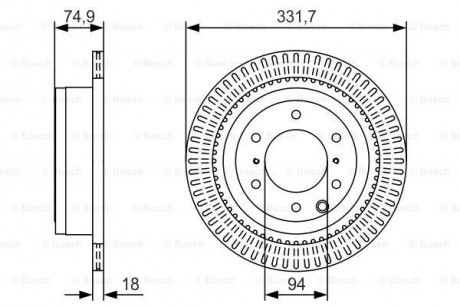 Тормозной диск PR2 MITSUBISHI Pajero \ '\' R \ '\' 05 >> BOSCH 0986479T90