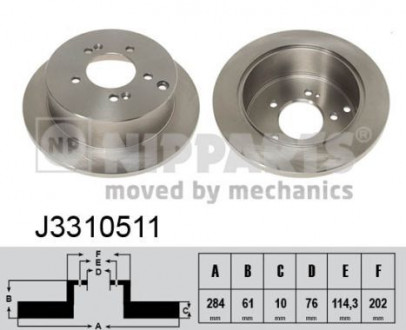 Тормозной диск NIPPARTS J3310511