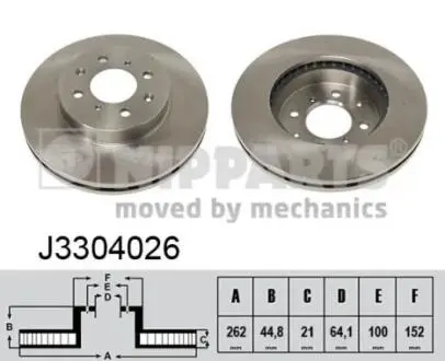 Диск тормозной Honda VIVIC -05; JAZZ 08-; NIPPARTS J3304026