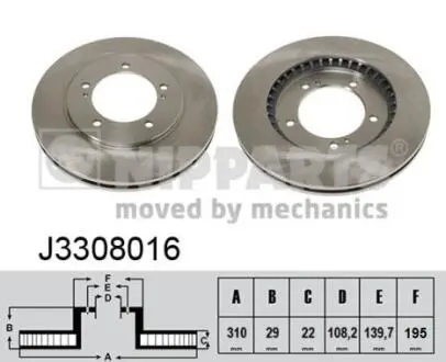 Диск тормозной Suzuki GRAND VITARA 01-; VITARA -98 NIPPARTS J3308016