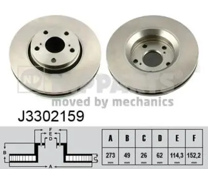 Диск тормозной Toyota AURIS 07- NIPPARTS J3302159