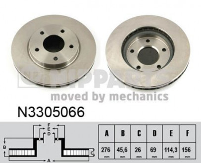 Диск тормозной Mitsubishi LANCER X 08- NIPPARTS N3305066