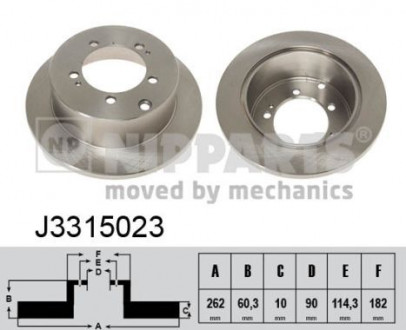 Диск тормозной Mitsubishi OUTLANDER 03-; LANCER 03- NIPPARTS J3315023