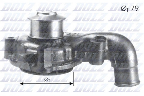 Водяной насос FORD ESCORT CLASSIC (AAL, ABL) ESCORT VI (GAL) ORION III (GAL) DOLZ F155