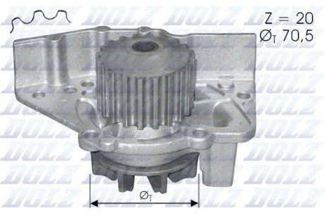 Водяной насос CITROEN BERLINGO (MF, M_) DISPATCH JUMPER (230P) JUMPY (U6U) SYNERGIE (22 U6) XANTIA DOLZ C119