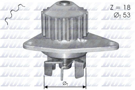 Водяной насос CITROEN BERLINGO (MF) C2 C3 XSARA (N1, N2) / FORD FOCUS (DNW) / PEUGEOT 106 Mk II (1) 2 DOLZ C114