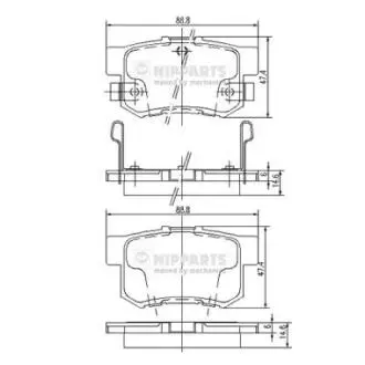 Колодки тормозные диск. Honda CIVIC V, VI, VII, VIII; ACCORD; PRELUDE; LEGEND NIPPARTS J3614008