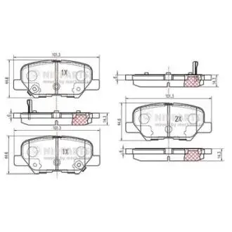 Колодки гальмівні диск. Mazda 6 (GJ, GL); Mitsubishi ASX 10; OUTLANDER 12- NIPPARTS N3615017