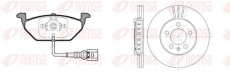 Комплект тормозной передн. AUDI A3 96-; SEAT TOLEDO 98-; SKODA FABIA 99-, OCTAVIA REMSA 8633.10