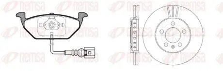 Комплект тормозной передн. AUDI A3 96-; SEAT TOLEDO 98-; SKODA FABIA 99-, OCTAVIA REMSA 8633.10