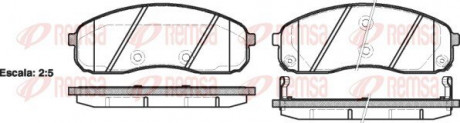 Колодка торм. KIA CARNIVAL 2.5 V6,2.9 CRDI 01-06, PREGIO 2.5 TCI 03- передние. REMSA 1244.02