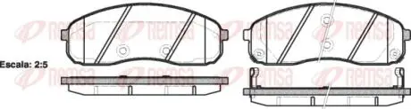 Колодка торм. KIA CARNIVAL 2.5 V6,2.9 CRDI 01-06, PREGIO 2.5 TCI 03- передние. REMSA 1244.02 (фото 1)