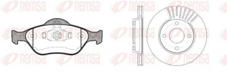 Комплект тормозной передн. FORD FIESTA 95-, FORD FUSION 02-, FORD FOCUS 98- REMSA 8766.00 (фото 1)