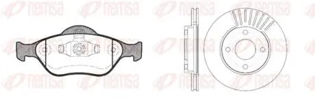 Комплект тормозной передн. FORD FIESTA 95-, FORD FUSION 02-, FORD FOCUS 98- REMSA 8766.00