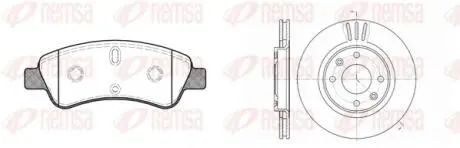 Комплект тормозной передн. CITROEN BERLINGO 01-; PEUGEOT PARTNER 02-, 307 00- REMSA 8840.00