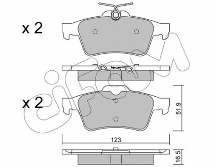 Колодка торм. FORD FOCUS, MAZDA 3,5, OPEL VECTRA C, RENAULT LAGUNA задн. CIFAM 822-337-1