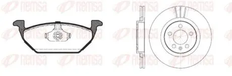 Комплект тормозной передн. SEAT TOLEDO 99-; SKODA OCTAVIA 96-; VW BORA 99- REMSA 8633.04