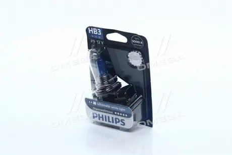 Автолампа DiamondVision HB3 P20d 65 W синяя PHILIPS 9005DVB1
