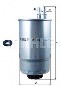 Фильтр топливный FIAT DUCATO 2.0-3.0 JTD 06-, PSA 3.0 HDI 11- (-) MAHLE KNECHT KL977 (фото 1)
