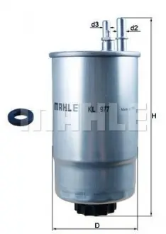 Фільтр паливний FIAT DUCATO 2.0-3.0 JTD 06-, PSA 3.0 HDI 11- (KNECHT-MAHLE) MAHLE KNECHT KL977