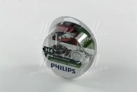 Автолампа LongLife EcoVision H4 P43t-38 55 W 60 W прозрачная PHILIPS 12342LLECOS2