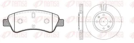Комплект тормозной передн. CITROEN C3, C4, DS3 PEUGEOT 206, 207 REMSA 8840.03