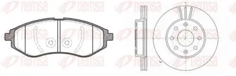 Комплект тормозной передн. CHEVROLET AVEO 05-, DAEWOO KALOS 03- REMSA 8986.00