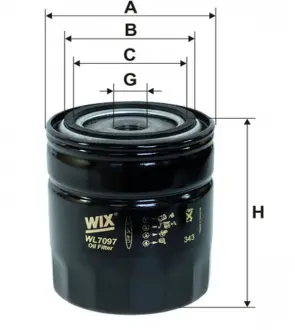 Фільтр масляний двигуна Toyota, Wolga / OP550 (WIX-Filtron UA) WIX FILTERS WL7097