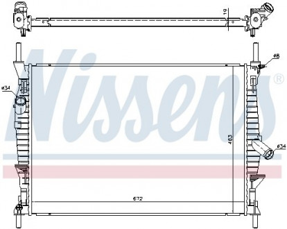 Радиатор охлаждения FORD TRANSIT (TT9) (06-) 2.2 TDCI D NISSENS 69240 (фото 1)