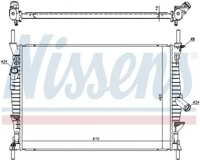 Радиатор охлаждения FORD TRANSIT (TT9) (06-) 2.2 TDCI D NISSENS 69240 (фото 1)