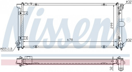 Радиатор охлаждения SEAT TOLEDO I (1L) (91-) 1.6-2.0i NISSENS 640041 (фото 1)