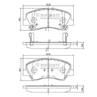 Колодки тормозные диск. Hyundai ACCENT 11-; KIA RIO NIPPARTS N3600550